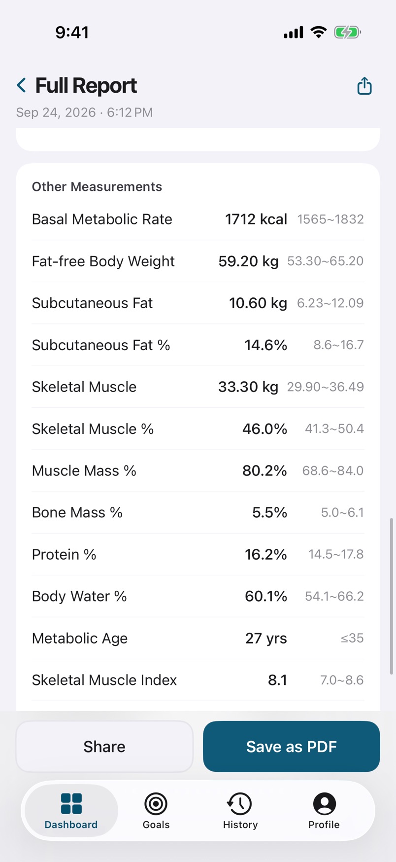 intelli8 App additional measurements